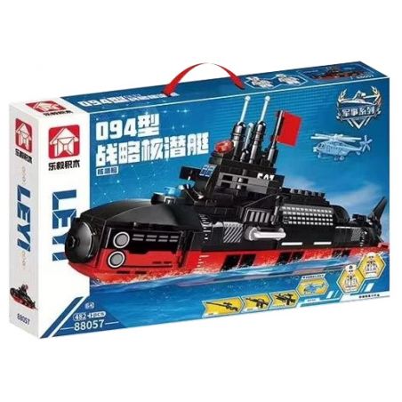 LE YI 88057 non  TÀU NGẦM HẠT NHÂN CHIẾN LƯỢC TYPE 094 bộ đồ chơi xếp lắp ráp ghép mô hình Military Army Quân Sự Bộ Đội 482 khối