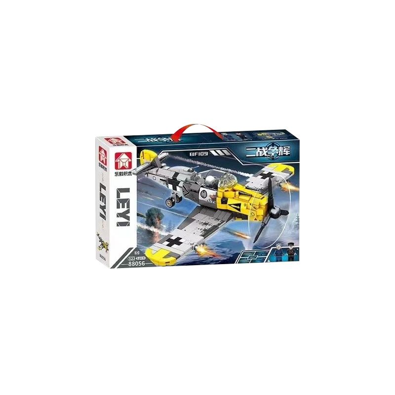 LE YI 88056 non Lego VINH QUANG THẾ CHIẾN II MÁY BAY ĐẤU PISTON BF-109 bộ đồ chơi xếp lắp ráp ghép mô hình Military Army BF109 Quân Sự Bộ Đội 523 khối