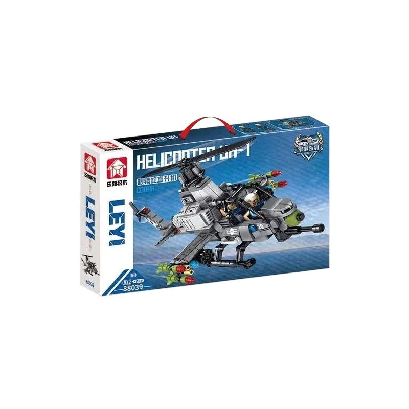 LE YI 88039 non Lego MÁY BAY TRỰC THĂNG RẮN HỔ MANG bộ đồ chơi xếp lắp ráp ghép mô hình Military Army AH-1 ATTACK HELICOPTER Quân Sự Bộ Đội 512 khối