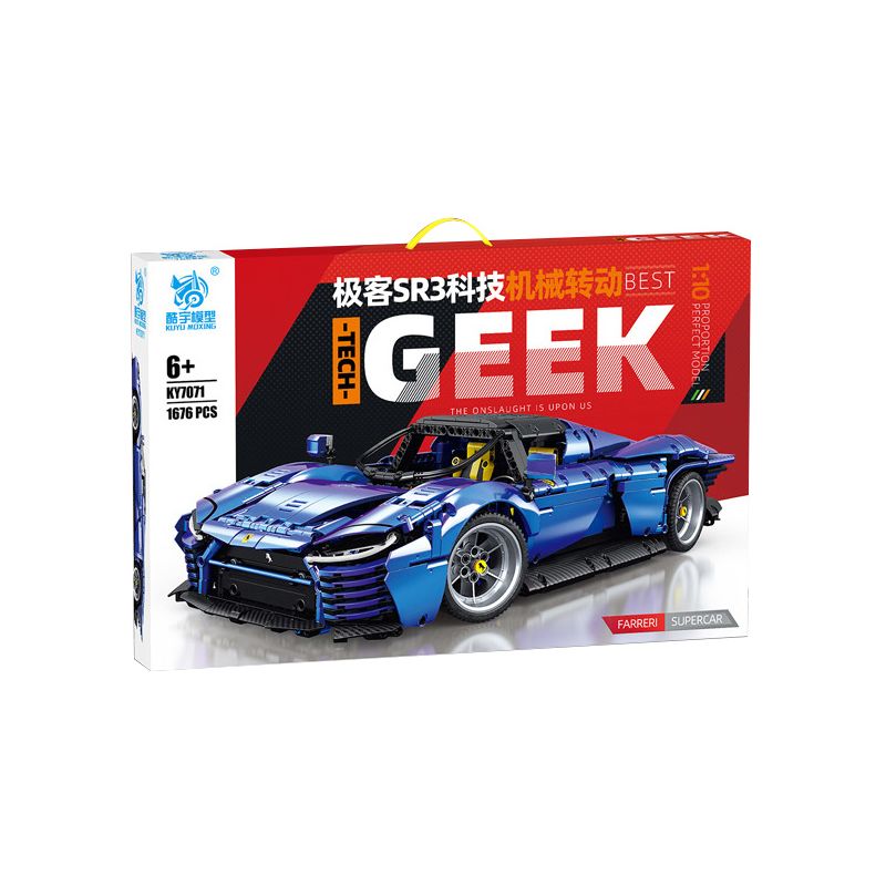 KUYU MOXING KY7071 7071 KY7070 7070 non  CÔNG NGHỆ GEEK SR3 FERRARI SP3 tỷ lệ 1:10 bộ đồ chơi xếp lắp ráp ghép mô hình  FERRARI SP3 SUPERCAR Kỹ Thuật Công Nghệ Cao Mô Hình Phương Tiện 1676 khối