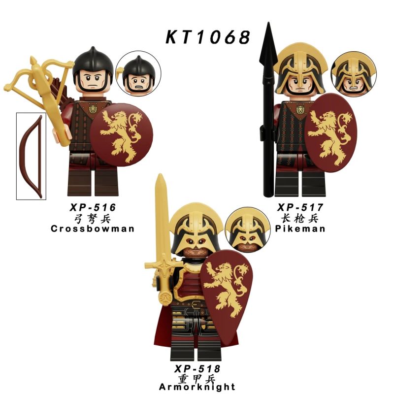 KORUIT KT1068 1068 XP-516 XP-517 XP-518 non Lego NHÂN VẬT LÍNH LANNISTER 3 LOẠI bộ đồ chơi xếp lắp ráp ghép mô hình Movie & Game Phim Và Trò Chơi