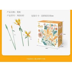 JAKI JK26103 26103 non  TẠP CHÍ THỰC VẬT HOA HUỆ NEON bộ đồ chơi xếp lắp ráp ghép mô hình Flowers PLANTE DOUBLE RAINBOW