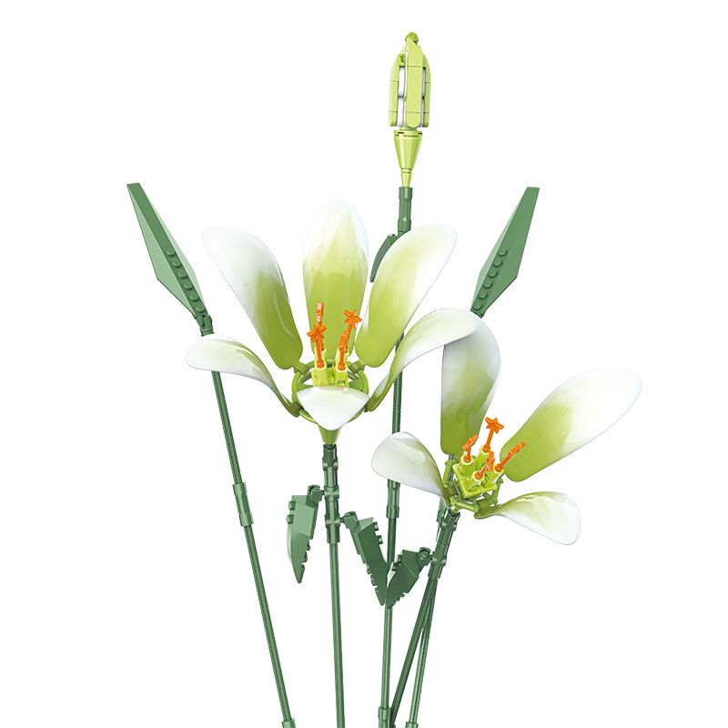 JAKI JK26101 26101 non Lego NHẬT KÝ THỰC VẬT LILY LIGHT SPRING bộ đồ chơi xếp lắp ráp ghép mô hình Flowers PLANTE EARLY SPRING Hoa