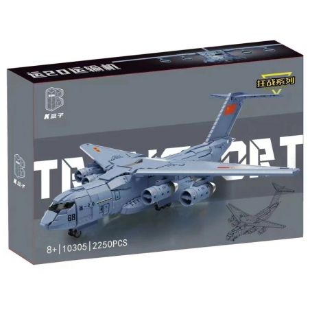 SHARP MODEL JIMU LIANGPIN 10305 non  BATTLE MADNESS MÁY BAY VẬN TẢI Y-20 bộ đồ chơi xếp lắp ráp ghép mô hình Military Army Quân Sự Bộ Đội 2250 khối