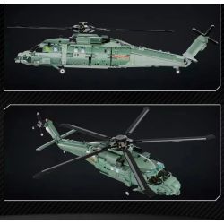 SHARP MODEL JIMU LIANGPIN 10300 non  WILD WAR TRỰC THĂNG HOẠT ĐỘNG TRÊN TÀU SÂN BAY PHIÊN BẢN Z-20 HNA bộ đồ chơi xếp lắp ráp ghép mô hình Military Army Quân Sự Bộ Đội 1834 khối