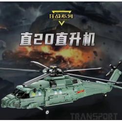 SHARP MODEL JIMU LIANGPIN 10300 non  WILD WAR TRỰC THĂNG HOẠT ĐỘNG TRÊN TÀU SÂN BAY PHIÊN BẢN Z-20 HNA bộ đồ chơi xếp lắp ráp ghép mô hình Military Army Quân Sự Bộ Đội 1834 khối