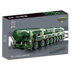 SHARP MODEL JIMU LIANGPIN 10306 non  CHIẾN TRANH HOANG DÃ TÊN LỬA ĐẠN ĐẠO DONGFENG-41 bộ đồ chơi xếp lắp ráp ghép mô hình Military Army DF-41 Quân Sự Bộ Đội 2299 khối