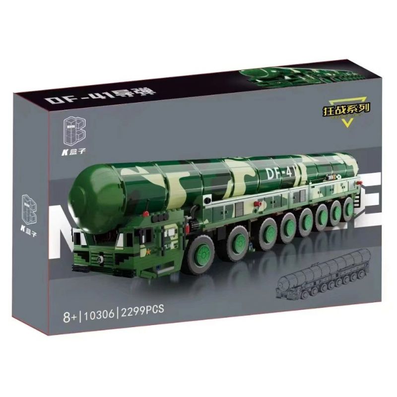 SHARP MODEL JIMU LIANGPIN 10306 non  CHIẾN TRANH HOANG DÃ TÊN LỬA ĐẠN ĐẠO DONGFENG-41 bộ đồ chơi xếp lắp ráp ghép mô hình Military Army DF-41 Quân Sự Bộ Đội 2299 khối