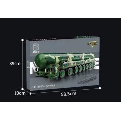 SHARP MODEL JIMU LIANGPIN 10306 non  CHIẾN TRANH HOANG DÃ TÊN LỬA ĐẠN ĐẠO DONGFENG-41 bộ đồ chơi xếp lắp ráp ghép mô hình Military Army DF-41 Quân Sự Bộ Đội 2299 khối