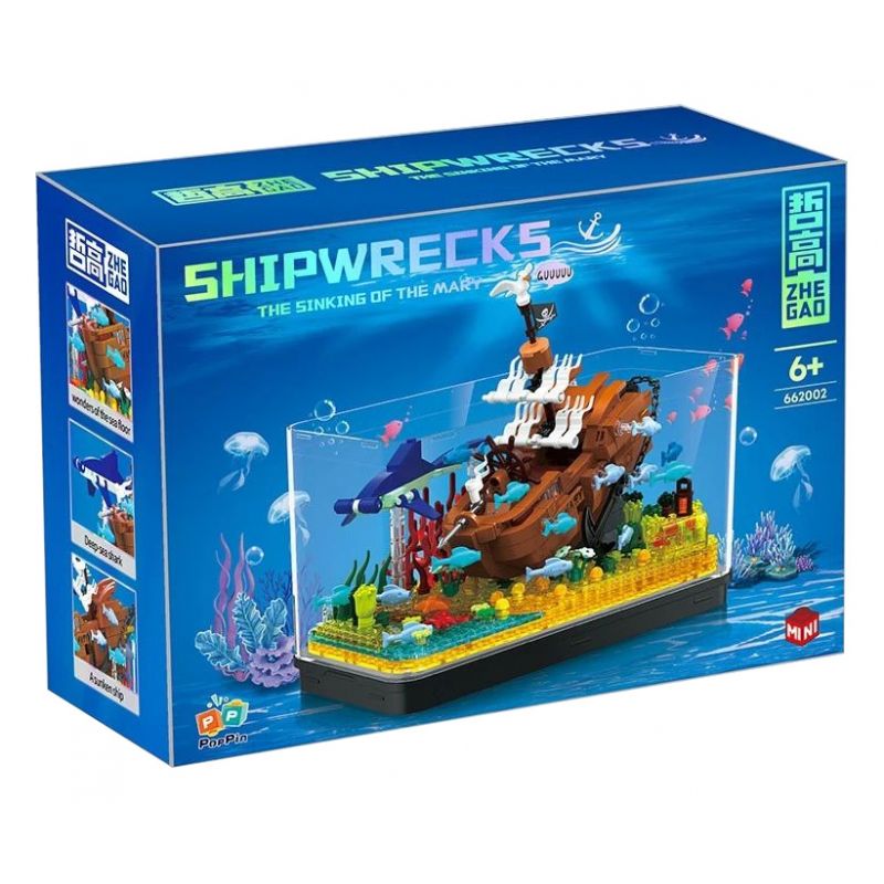 ZHEGAO 662002 non Lego ĐỨC MARIA THẦM LẶNG bộ đồ chơi xếp lắp ráp ghép mô hình Pirates Of The Caribbean SHIPWRECKS Cướp Biển Vùng Caribe 662 khối