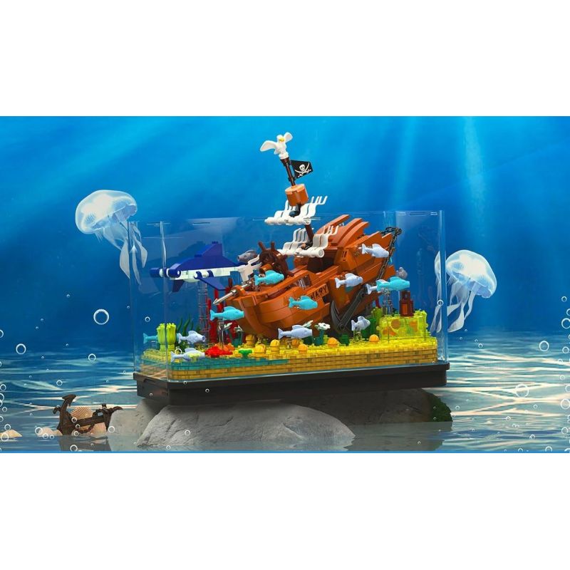 ZHEGAO 662002 non  ĐỨC MARIA THẦM LẶNG bộ đồ chơi xếp lắp ráp ghép mô hình Pirates Of The Caribbean SHIPWRECKS Cướp Biển Vùng Caribe 662 khối