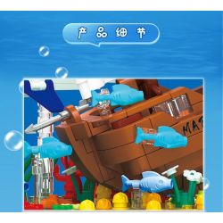 ZHEGAO 662002 non  ĐỨC MARIA THẦM LẶNG bộ đồ chơi xếp lắp ráp ghép mô hình Pirates Of The Caribbean SHIPWRECKS Cướp Biển Vùng Caribe 662 khối