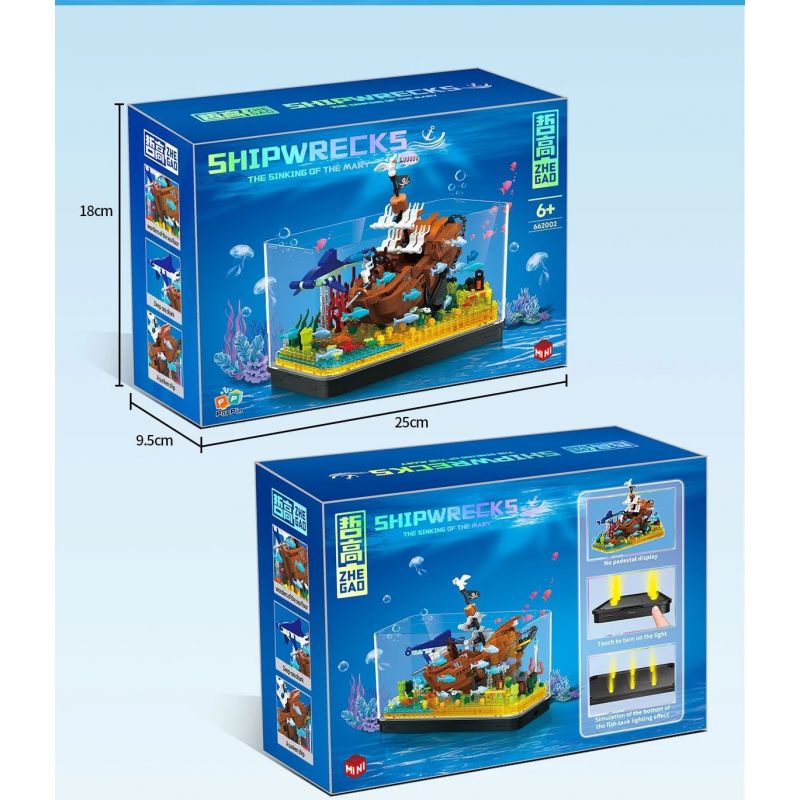 ZHEGAO 662002 non  ĐỨC MARIA THẦM LẶNG bộ đồ chơi xếp lắp ráp ghép mô hình Pirates Of The Caribbean SHIPWRECKS Cướp Biển Vùng Caribe 662 khối