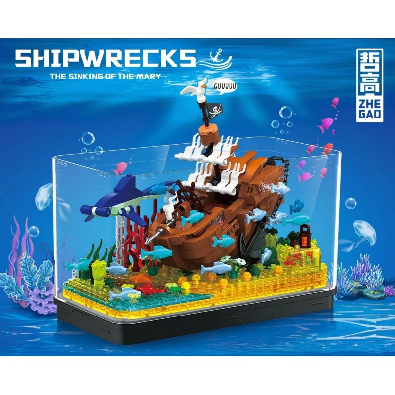 ZHEGAO 662002 non  ĐỨC MARIA THẦM LẶNG bộ đồ chơi xếp lắp ráp ghép mô hình Pirates Of The Caribbean SHIPWRECKS Cướp Biển Vùng Caribe 662 khối