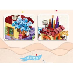 ZHEGAO QL1032 1032 non  NGƯỜI GIỮ BÚT VUI NHỘN NGÔI NHÀ MƠ ƯỚC bộ đồ chơi xếp lắp ráp ghép mô hình Stationery 364 khối