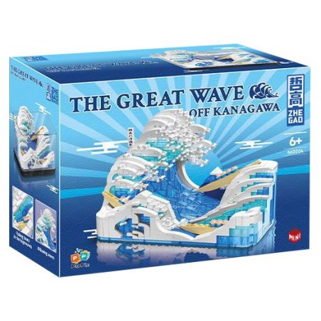 ZHEGAO 662004 non  LÀN SÓNG LỚN NGOÀI KHƠI KANAGAWA bộ đồ chơi xếp lắp ráp ghép mô hình Creator Expert THE GREAT WAVE OFF KANAGAWA Chuyên Gia Sáng Tạo 720 khối
