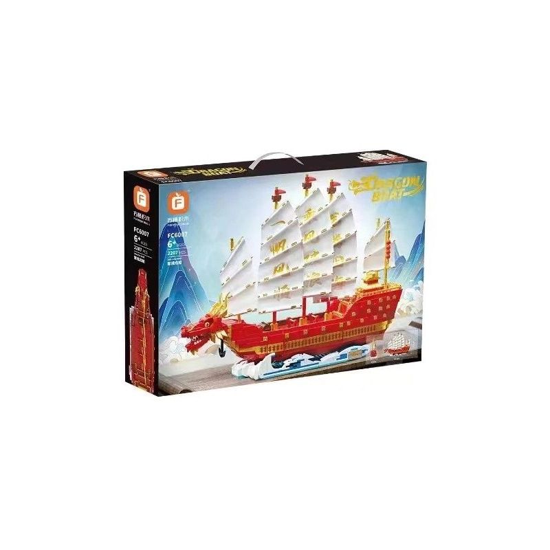 FORANGE FC6007 6007 non  THUYỀN JUFULONG bộ đồ chơi xếp lắp ráp ghép mô hình Creator Expert DRAGON BOAT Chuyên Gia Sáng Tạo 2207 khối