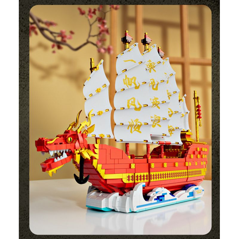 FORANGE FC6007 6007 non  THUYỀN JUFULONG bộ đồ chơi xếp lắp ráp ghép mô hình Creator Expert DRAGON BOAT Chuyên Gia Sáng Tạo 2207 khối