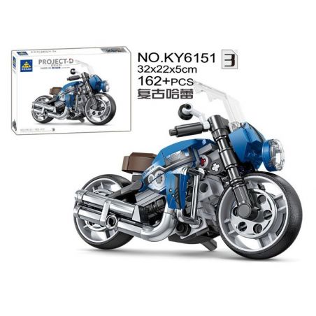 Kazi KY6151-3 6151-3 non  DỰ ÁN XE SANG HARLEY CỔ ĐIỂN bộ đồ chơi xếp lắp ráp ghép mô hình Model Team PROJECT-D Mô Hình Hiện Đại 162 khối