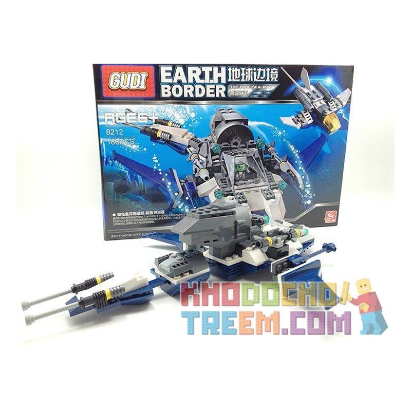 GUDI 8212 non  TÀU LẶN BIỂN bộ đồ chơi xếp lắp ráp ghép mô hình Earth Border Biến Giới Trái Đất 180 khối