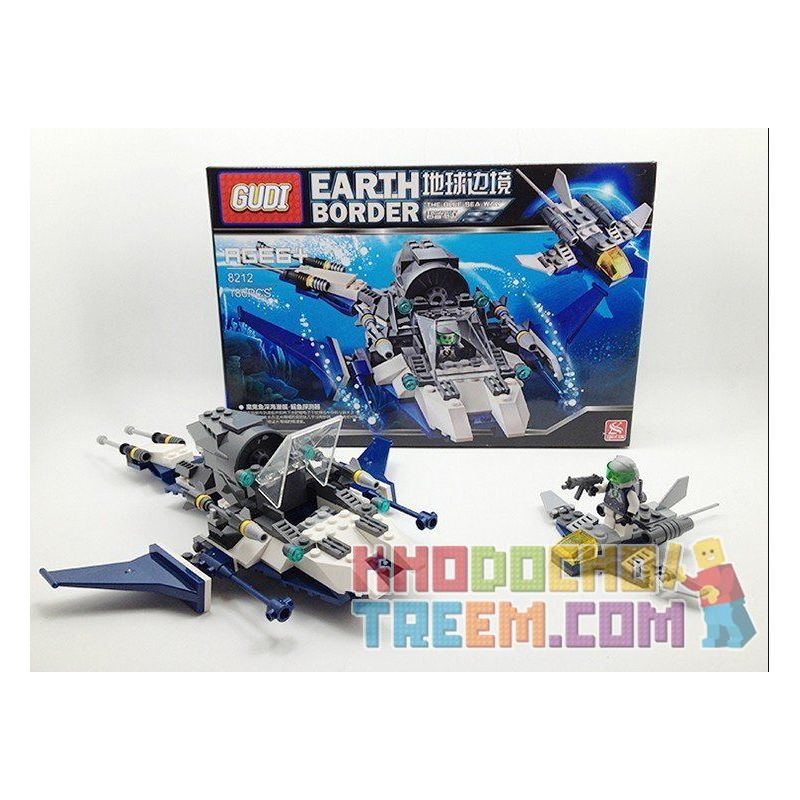 GUDI 8212 non  TÀU LẶN BIỂN bộ đồ chơi xếp lắp ráp ghép mô hình Earth Border Biến Giới Trái Đất 180 khối