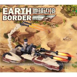 GUDI 8213 Xếp hình kiểu Lego Earth Border Desert Raid Emperor Xe Pháo Bọ Cạp 4 Bánh 224 khối