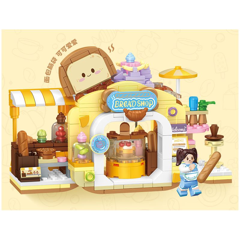 TOP TOY TC2013 2013 non  THƯỞNG THỨC LOẠT CẢNH ĐƯỜNG PHỐ TUYỆT ĐẸP YUANQI BAKERY bộ đồ chơi xếp lắp ráp ghép mô hình Girl ENERGY BAKERY Con Gái