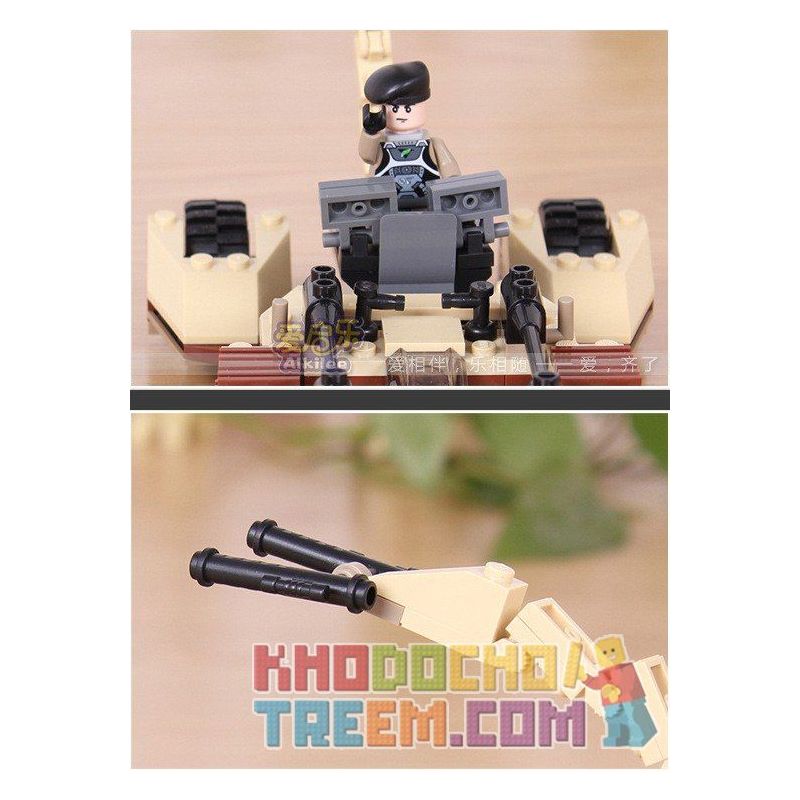 GUDI 8213 non  XE PHÁO BỌ CẠP 4 BÁNH bộ đồ chơi xếp lắp ráp ghép mô hình Earth Border Biến Giới Trái Đất 224 khối