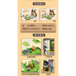 PanlosBrick 685002 Panlos Brick 685002 non  QUÁN CÀ PHÊ WULING HONGGUANG MINIEV MUI TRẦN bộ đồ chơi xếp lắp ráp ghép mô hình COFFEE SHOP 446 khối