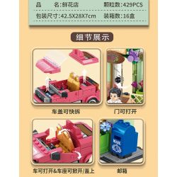PanlosBrick 685001 Panlos Brick 685001 non  CỬA HÀNG HOA WULING HONGGUANG MINIEV MUI TRẦN bộ đồ chơi xếp lắp ráp ghép mô hình FLOWER SHOP 429 khối