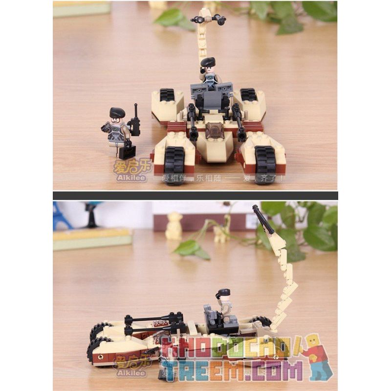 GUDI 8213 non  XE PHÁO BỌ CẠP 4 BÁNH bộ đồ chơi xếp lắp ráp ghép mô hình Earth Border Biến Giới Trái Đất 224 khối