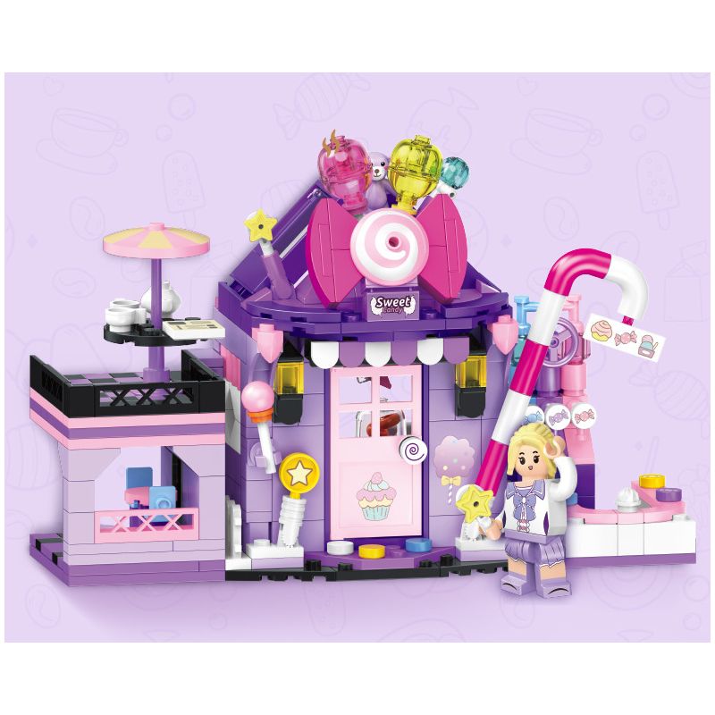 TOP TOY TC2012 2012 non  THƯỞNG THỨC LOẠT CẢNH ĐƯỜNG PHỐ TUYỆT VỜI QUQI BANGBANG HOUSE bộ đồ chơi xếp lắp ráp ghép mô hình Girl LILLIPOP HOUSE Con Gái