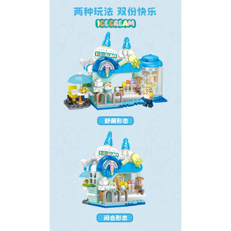 TOP TOY TC2011 2011 non  THƯỞNG THỨC LOẠT CẢNH ĐƯỜNG PHỐ TUYỆT ĐẸP MIAOMIAO SHAVED ICE HOUSE bộ đồ chơi xếp lắp ráp ghép mô hình Girl MIAO ICE HOUSE Con Gái