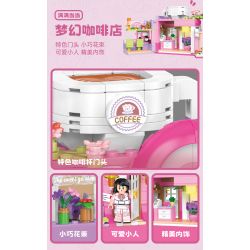 TOP TOY TC2010 2010 non  THƯỞNG THỨC LOẠT CẢNH ĐƯỜNG PHỐ TUYỆT ĐẸP QUÁN CÀ PHÊ HUAMAN bộ đồ chơi xếp lắp ráp ghép mô hình Girl FLOWER CAFE Con Gái