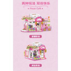 TOP TOY TC2010 2010 non  THƯỞNG THỨC LOẠT CẢNH ĐƯỜNG PHỐ TUYỆT ĐẸP QUÁN CÀ PHÊ HUAMAN bộ đồ chơi xếp lắp ráp ghép mô hình Girl FLOWER CAFE Con Gái