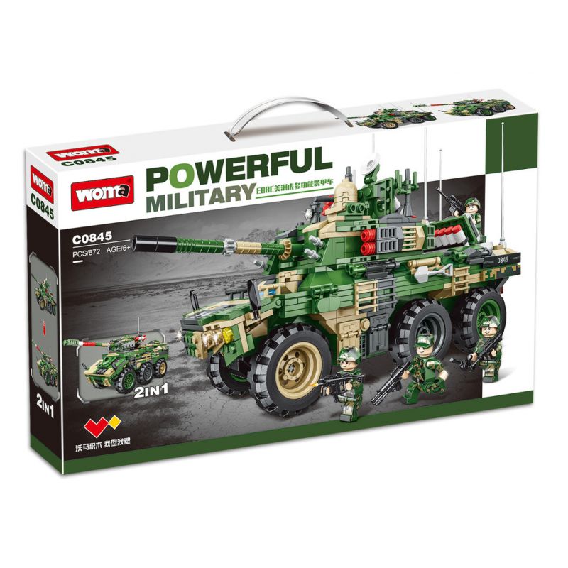 WOMA C0845 0845 non Lego EBRC XE BỌC THÉP ĐA NĂNG JAGUAR bộ đồ chơi xếp lắp ráp ghép mô hình Military Army POWERFUL MILITARY Quân Sự Bộ Đội 872 khối