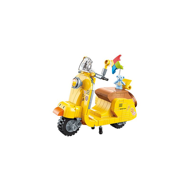 JAKI JK8309 8309 non Lego XE MÁY NHỎ XIONG ZAI bộ đồ chơi xếp lắp ráp ghép mô hình Creator BEAR MOTORCYCLE Sáng Tạo