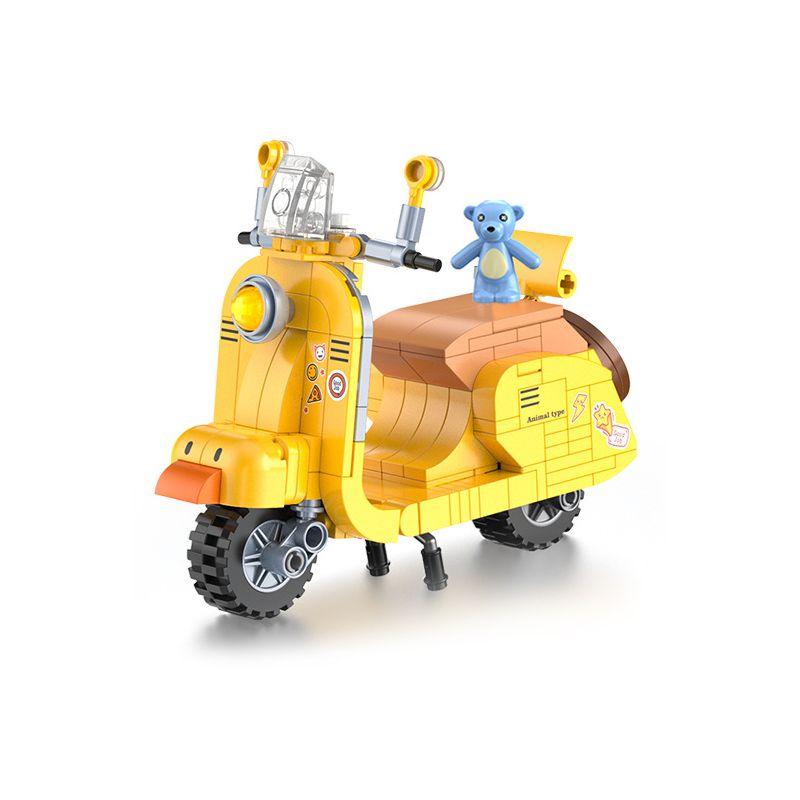 JAKI JK8309 8309 non  XE MÁY NHỎ XIONG ZAI bộ đồ chơi xếp lắp ráp ghép mô hình Creator BEAR MOTORCYCLE Sáng Tạo