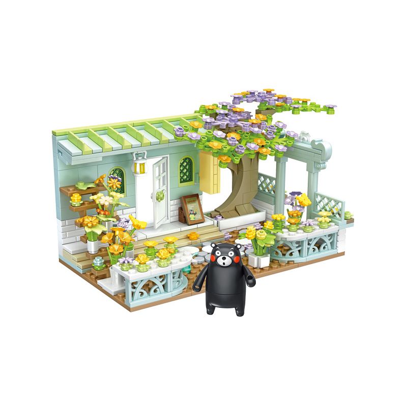 INBRIXX 880014 non  CỬA HÀNG HOA KUMAMOTO bộ đồ chơi xếp lắp ráp ghép mô hình Creator KUMAMON Sáng Tạo 395 khối