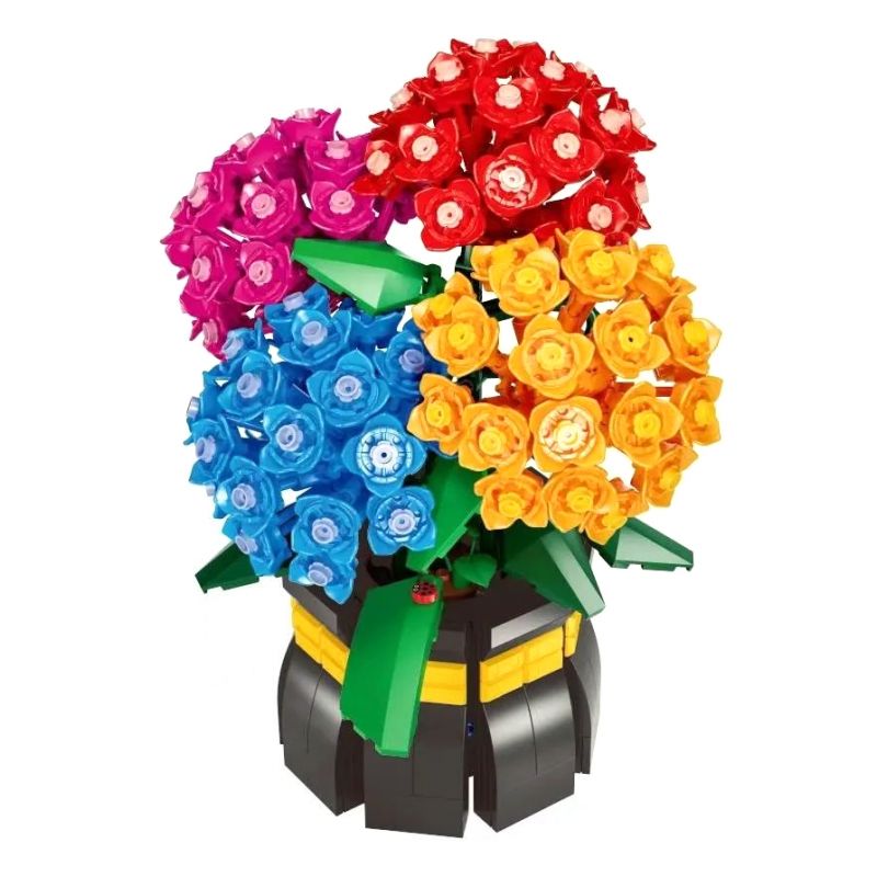 DK 3030 non Lego SAHARA TÌNH YÊU bộ đồ chơi xếp lắp ráp ghép mô hình Flowers HYDRANGEA Hoa 843 khối