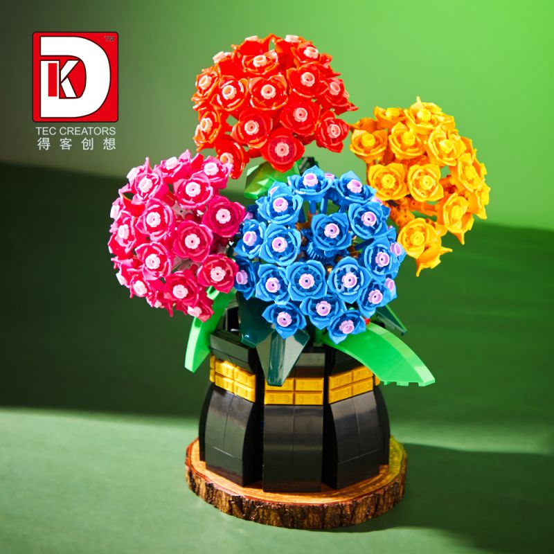 DK 3030 non  SAHARA TÌNH YÊU bộ đồ chơi xếp lắp ráp ghép mô hình Flowers HYDRANGEA Hoa 843 khối