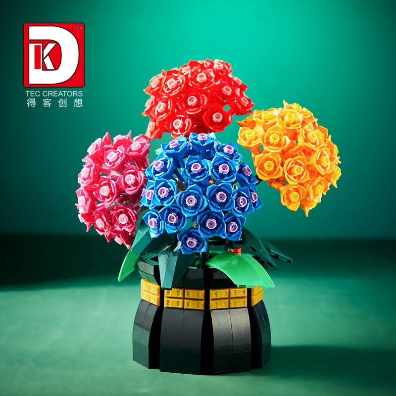 DK 3030 non  SAHARA TÌNH YÊU bộ đồ chơi xếp lắp ráp ghép mô hình Flowers HYDRANGEA Hoa 843 khối