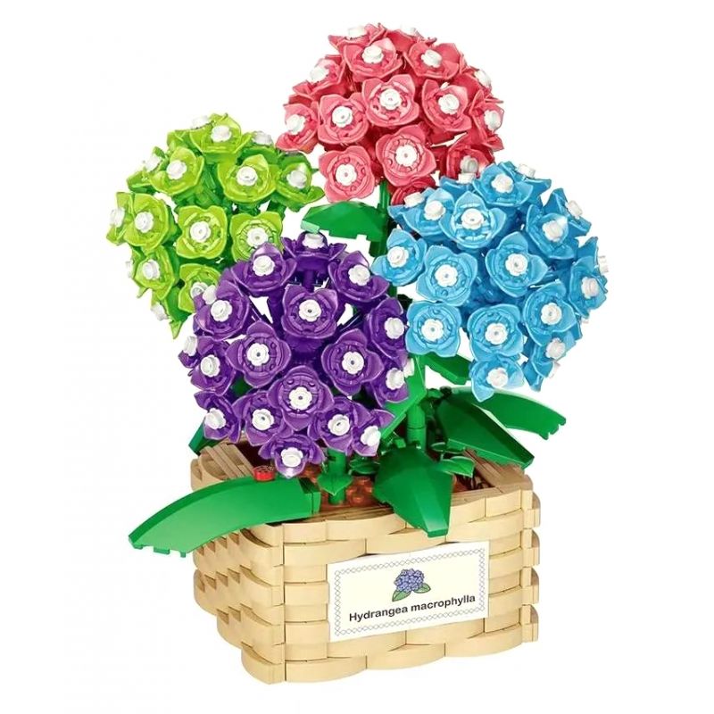 DK 3029 non Lego GIỎ HOA CẨM TÚ CẦU FOAM MANOR bộ đồ chơi xếp lắp ráp ghép mô hình Flowers HYDRANGEA 902 khối