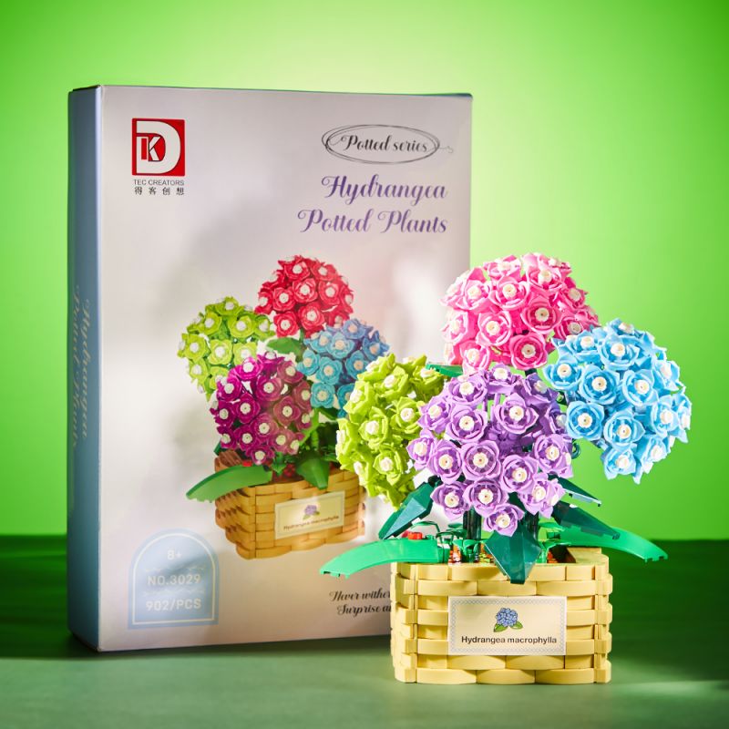 DK 3029 non  GIỎ HOA CẨM TÚ CẦU FOAM MANOR bộ đồ chơi xếp lắp ráp ghép mô hình Flowers HYDRANGEA 902 khối