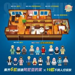 RENZAIMA 749 non  PHÒNG TẮM VÀ BÍ MẬT bộ đồ chơi xếp lắp ráp ghép mô hình SPY×FAMILY 632 khối