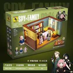 RENZAIMA 748 non  PHÒNG CỦA FUDGE bộ đồ chơi xếp lắp ráp ghép mô hình SPY×FAMILY 385 khối