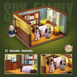 RENZAIMA 748 non  PHÒNG CỦA FUDGE bộ đồ chơi xếp lắp ráp ghép mô hình SPY×FAMILY 385 khối