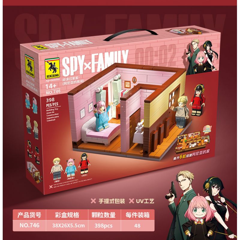 RENZAIMA 746 non  PHÒNG ANIA bộ đồ chơi xếp lắp ráp ghép mô hình SPY×FAMILY 398 khối