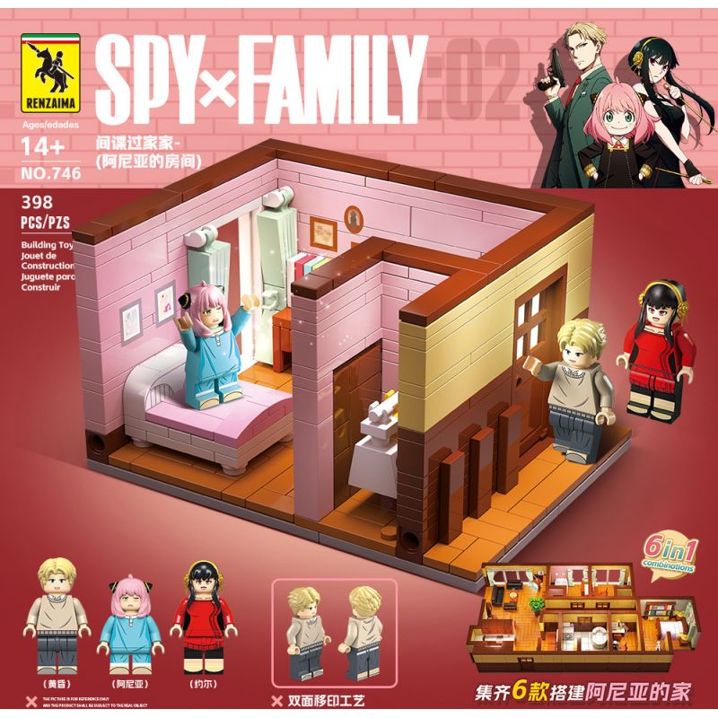 RENZAIMA 746 non  PHÒNG ANIA bộ đồ chơi xếp lắp ráp ghép mô hình SPY×FAMILY 398 khối