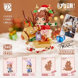 LOZ PDW003 non  HƯƠU BẬP BÊNH GIÁNG SINH bộ đồ chơi xếp lắp ráp ghép mô hình 600 khối